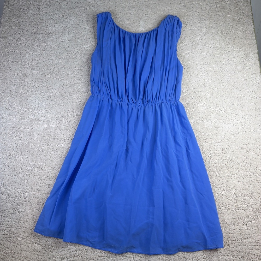 Women's Alice + Olivia Medium Ocean‎ Blue Open Back Jena Cocktail Dress Silk